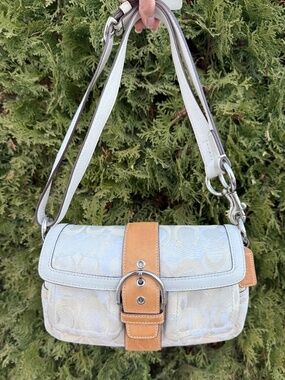 Coach White Soho Shoulder/Cross Body Flap Bag